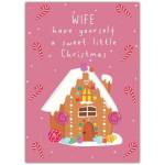 Wife Sweet Little Christmas Gingerbread House Card