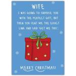 Wife Humorous Christmas Card Perfect Gift Link Personalised Cover Option