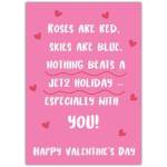 Valentines Day Card with Jet2 Holiday Poem and Heart Design for Couples