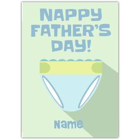 Personalised Nappy Fathers Day Card with Funny Diaper Design for Dad Celebration