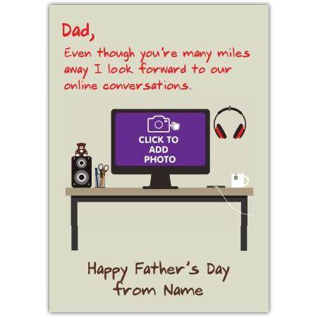 Personalised Happy Fathers Day Card for Dad Online Conversations Theme