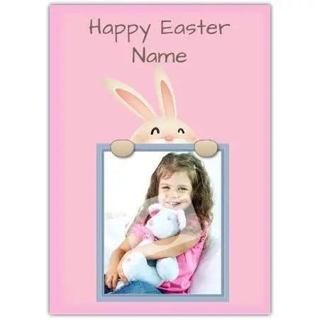 Personalised Happy Easter Bunny Photo Card for Children with Custom Name
