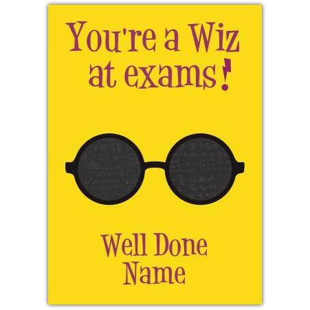 Congratulations Exam Success Card Personalised Well Done Youre a Wiz at Exams
