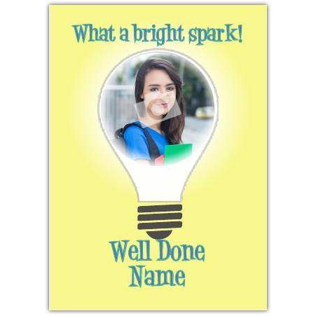 Personalised Well Done Card What A Bright Spark Achievement Congratulations