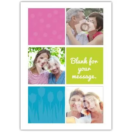 Personalised Three Photo Collage Greeting Card with Custom Message Space