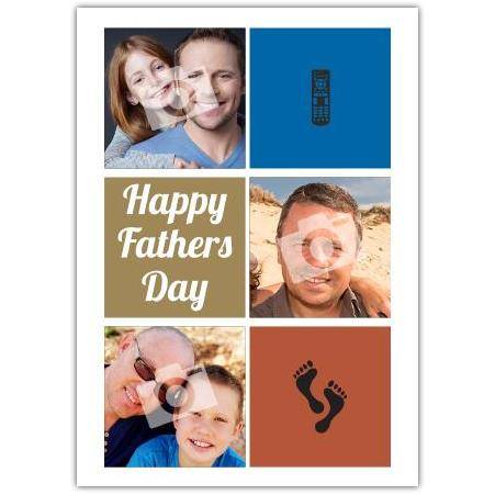 Personalised Happy Fathers Day Card with Remote Control and Footprints Design
