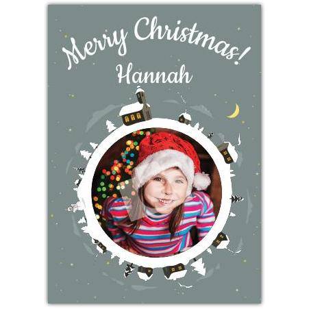 Personalised Merry Christmas Photo Card with Festive Santa Hat Design