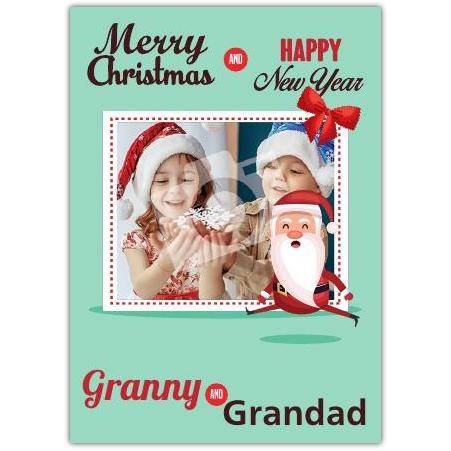Personalised Merry Christmas and Happy New Year Card for Granny and Grandad with Photo Option