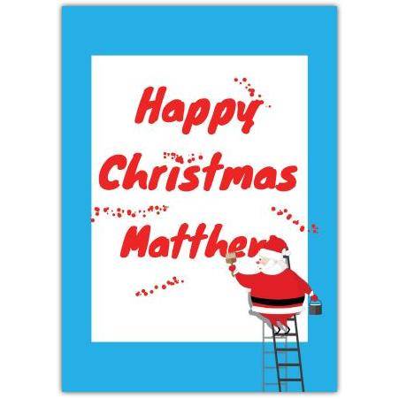 Personalised Happy Christmas Billboard Card with Santa and Name Customisation