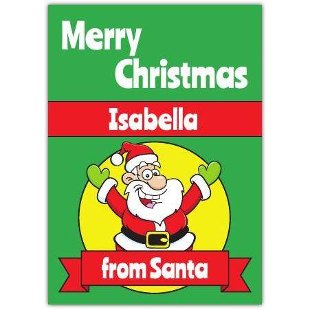 Personalised Merry Christmas Card from Santa with Custom Name for Kids