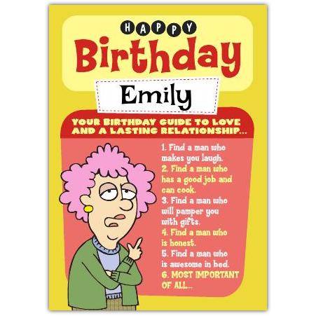Personalised Aunty Acid Humorous Birthday Card with Love and Relationship Guide