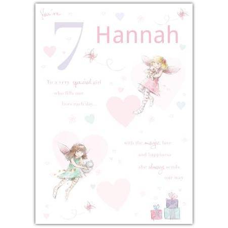 Personalised Special Girl Fairy 7th Birthday Card with Name and Magical Design