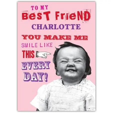 Personalised Best Friend Smiling Baby Card to Make Them Smile Every Day