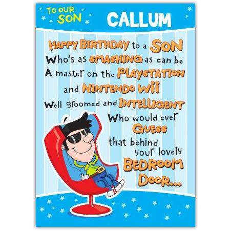 Personalised To Our Son Funny Bedroom Mess Birthday Card for Boys