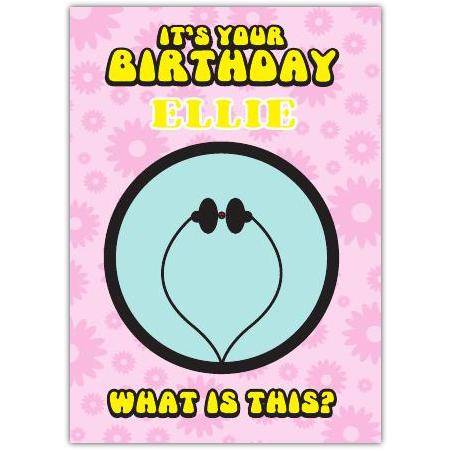 Personalised Ladybird Puzzle Birthday Card Pink Floral Design for Ellie