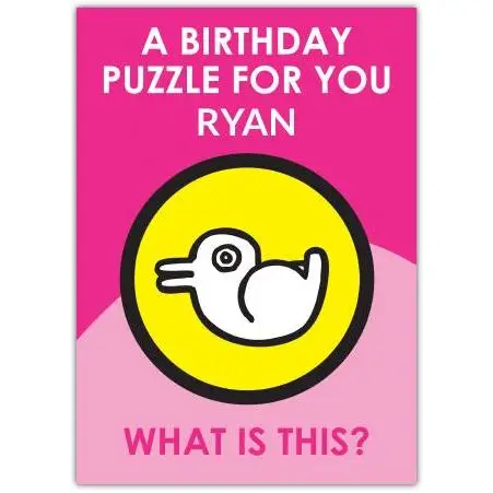 Personalised Duck Rabbit Optical Illusion Puzzle Birthday Card for Adults and Kids