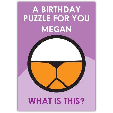 Personalised Birthday Puzzle Card with Blindfold Design and Custom Name Option
