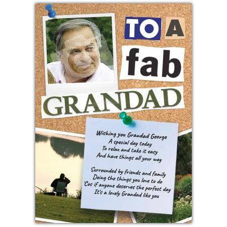 Personalised Fab Grandad Photo Birthday Card with Poem for Special Grandfather