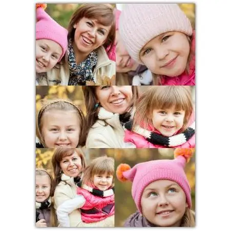 Personalised Six Photo Collage Greeting Card for Any Occasion