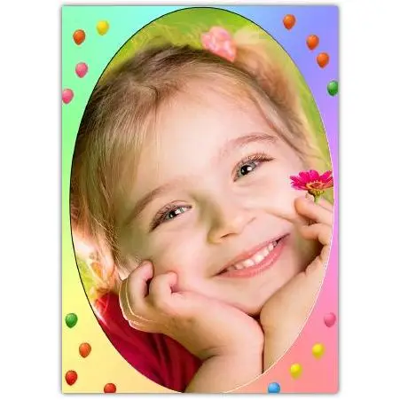Personalised Photo Upload Card with Colourful Floating Balloons Design for All Occasions