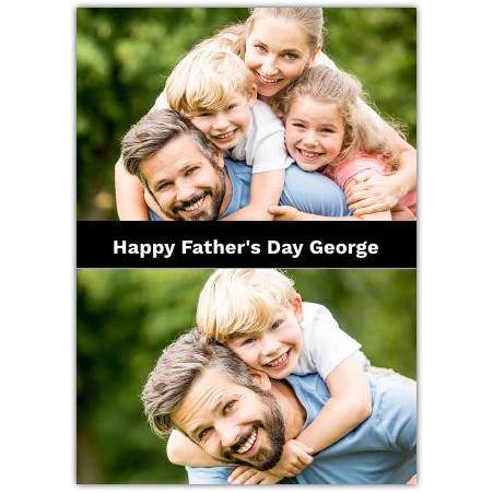 Personalised Fathers Day Photo Upload Card Two Pictures Custom Message Option