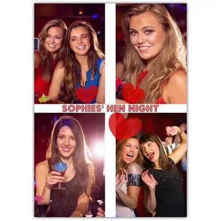 Personalised Hen Night Photo Collage Card for Bachelorette Party Celebration