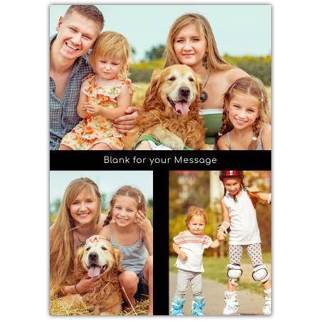 Personalised Photo Collage Card with Three Photo Slots for Any Occasion