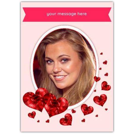 Personalised Photo and Message Floating Hearts Love Card for Any Occasion