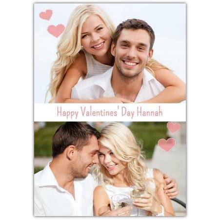 Personalised Valentines Day Photo Upload Card for Couples with Two Pictures and Custom Text