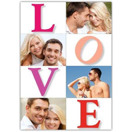 Personalised Love Photo Collage Card with Three Custom Photos for Romantic Occasions