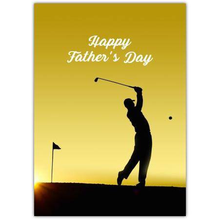 Golf Silhouette Happy Fathers Day Card Suitable for Golf Lovers