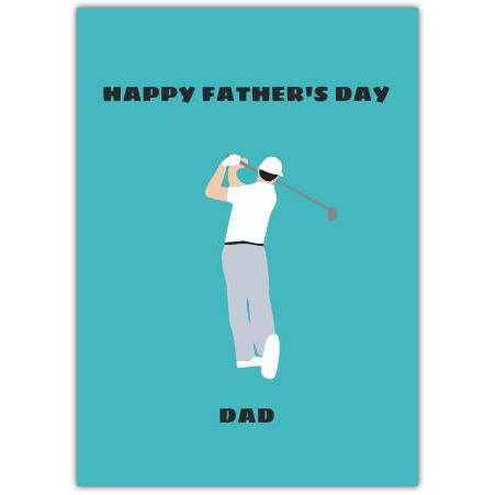 Happy Fathers Day Golfing Dad Illustration Card for Father’s Day Celebration
