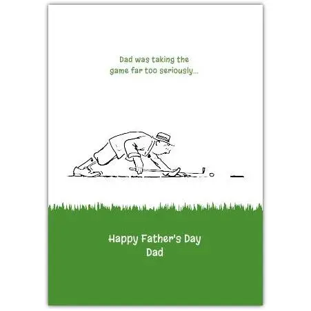 Funny Golf Themed Father's Day Card with Grass Design for Dad