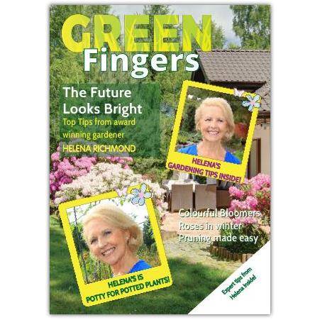 Green Fingers Gardening Card with Award-Winning Tips and Colourful Bloomers Design