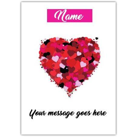 Personalised Heart Design Greeting Card with Custom Name and Message for Any Occasion