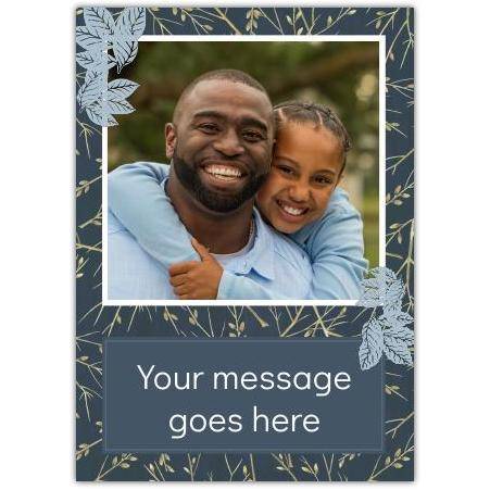 Personalised Photo Upload Card with Custom Message and Feather Leaf Frame Design
