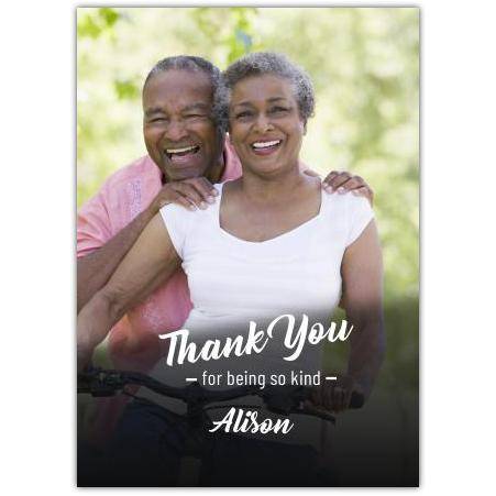 Personalised Thank You Card with Photo and Custom Text for Kindness Appreciation