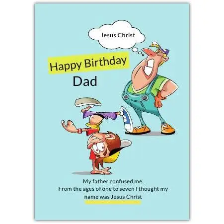 Funny Happy Birthday Card for Dad from Son Humorous Father's Day Gift