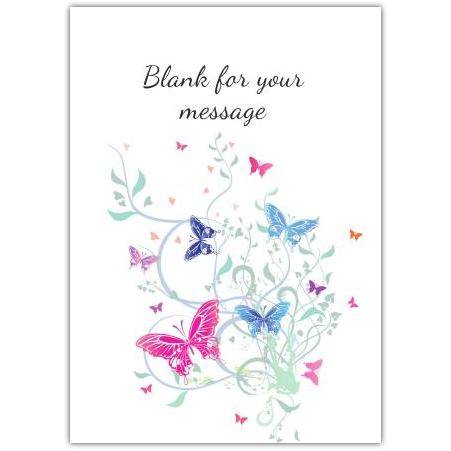 Blank Inside Colourful Butterflies Any Occasion Personalised Greeting Card