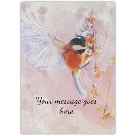 Personalised Watercolour Bird Greeting Card for Any Occasion with Custom Message