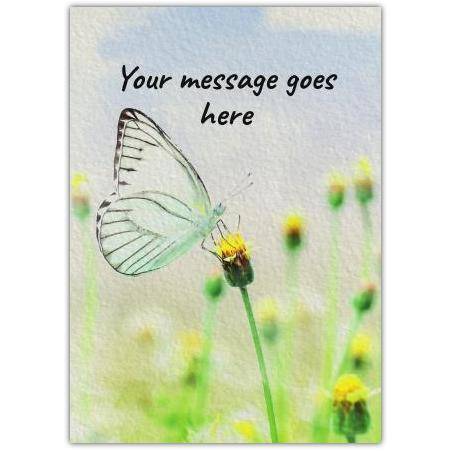 Personalised Butterfly on Flower Watercolour Card for Any Occasion