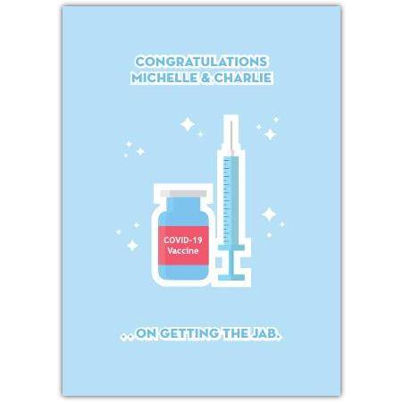 Personalised Congratulations on Getting the Covid-19 Vaccine Jab Greeting Card