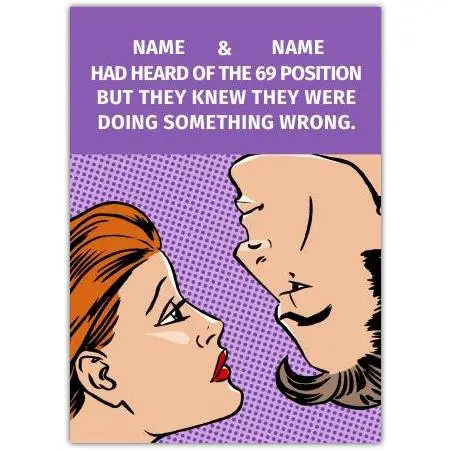 Personalised Funny Retro Pop Art Valentines Day Card with Humorous Rude Cartoon Design