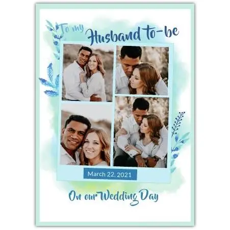 To My Husband To Be Wedding Day Personalised Photo Gallery Card