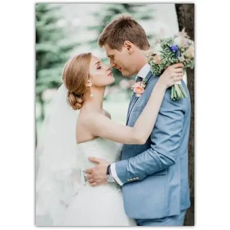 Personalised Wedding Photo Upload Anniversary Greeting Card No Text Cover