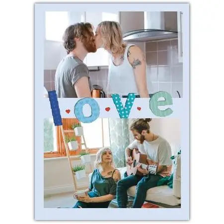 Personalised Valentines LOVE Photo Greeting Card for Wedding Anniversary or Romantic Occasion