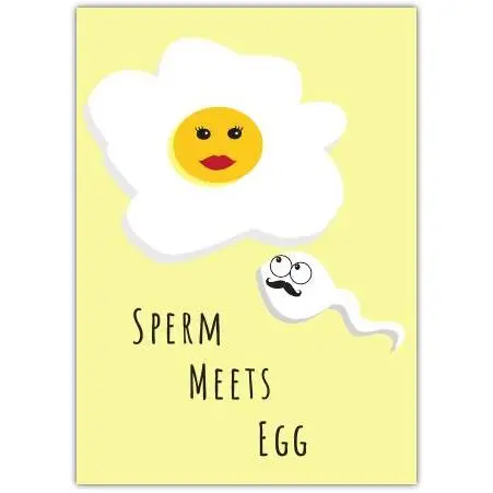 Funny Pregnancy Announcement Card Sperm Meets Egg Cute Baby Shower Card
