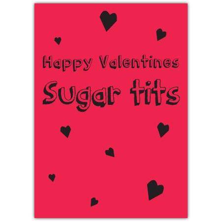 Valentines Day Funny Sugar Tits Humorous Rude Love Greeting Card