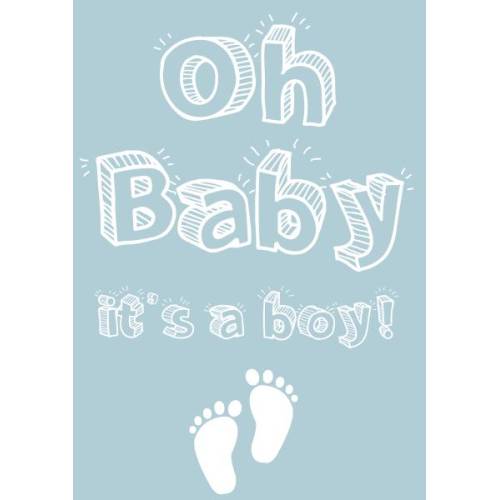 Oh Baby It’s a Boy New Baby Congratulations Card with Feet Design