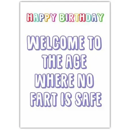 Humorous Happy Birthday Card for Dad with Funny Fart Joke